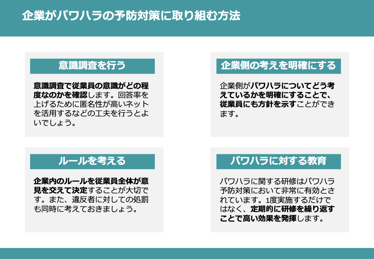 企業がパワハラの予防対策に取り組む方法